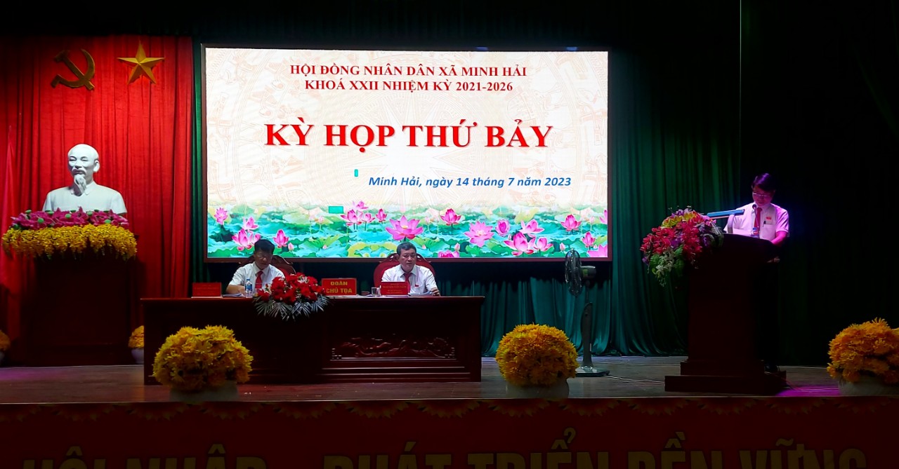 Kỳ họp thứ thứ bảy HĐND xã Minh Hải khóa XXII, nhiệm kỳ 2021-2026.